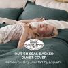 imageBedsure Cooling Duvet Cover Queen Size Cotton ampamp Rayon Derived from Bamboo Blend Duvet Cover Set for Hot Sleepers UltraSoft Breathable ampamp Lightweight Home Bedding for All Seasons White90quotx90quot13  Forest Green No Comforter