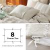 imageBedsure Cooling Duvet Cover Queen Size Cotton ampamp Rayon Derived from Bamboo Blend Duvet Cover Set for Hot Sleepers UltraSoft Breathable ampamp Lightweight Home Bedding for All Seasons White90quotx90quot19  Strip Linen No Comforter