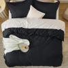 imageBedsure Cooling Duvet Cover Queen Size Cotton ampamp Rayon Derived from Bamboo Blend Duvet Cover Set for Hot Sleepers UltraSoft Breathable ampamp Lightweight Home Bedding for All Seasons White90quotx90quot19  Black No Comforter
