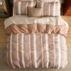 imageBedsure Cooling Duvet Cover Queen Size Cotton ampamp Rayon Derived from Bamboo Blend Duvet Cover Set for Hot Sleepers UltraSoft Breathable ampamp Lightweight Home Bedding for All Seasons White90quotx90quot19  Strip Terracotta No Comforter