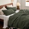 imageBedsure Cooling Duvet Cover Queen Size Cotton ampamp Rayon Derived from Bamboo Blend Duvet Cover Set for Hot Sleepers UltraSoft Breathable ampamp Lightweight Home Bedding for All Seasons White90quotx90quot14  Olive Green No Comforter