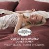 imageBedsure Cooling Duvet Cover Queen Size Cotton ampamp Rayon Derived from Bamboo Blend Duvet Cover Set for Hot Sleepers UltraSoft Breathable ampamp Lightweight Home Bedding for All Seasons White90quotx90quot08  Maroon Red No Comforter