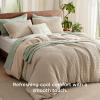 imageBedsure Cooling Duvet Cover Queen Size Cotton ampamp Rayon Derived from Bamboo Blend Duvet Cover Set for Hot Sleepers UltraSoft Breathable ampamp Lightweight Home Bedding for All Seasons White90quotx90quot21  Cooling Taupe No Comforter