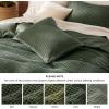 imageBedsure Cooling Duvet Cover Queen Size Cotton ampamp Rayon Derived from Bamboo Blend Duvet Cover Set for Hot Sleepers UltraSoft Breathable ampamp Lightweight Home Bedding for All Seasons White90quotx90quot21  Cooling Olive Green No Comforter