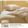 imageBedsure Cooling Duvet Cover Queen Size Cotton ampamp Rayon Derived from Bamboo Blend Duvet Cover Set for Hot Sleepers UltraSoft Breathable ampamp Lightweight Home Bedding for All Seasons White90quotx90quot20  Cooling Beige No Comforter