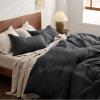 imageBedsure Cooling Duvet Cover Queen Size Cotton ampamp Rayon Derived from Bamboo Blend Duvet Cover Set for Hot Sleepers UltraSoft Breathable ampamp Lightweight Home Bedding for All Seasons White90quotx90quot19  Charcoal No Comforter
