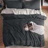 imageBedsure Cooling Duvet Cover Queen Size Cotton ampamp Rayon Derived from Bamboo Blend Duvet Cover Set for Hot Sleepers UltraSoft Breathable ampamp Lightweight Home Bedding for All Seasons White90quotx90quot19  Charcoal No Comforter