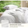 imageBedsure Cooling Duvet Cover Queen Size Cotton ampamp Rayon Derived from Bamboo Blend Duvet Cover Set for Hot Sleepers UltraSoft Breathable ampamp Lightweight Home Bedding for All Seasons White90quotx90quot20  Cooling White No Comforter