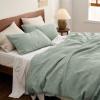 imageBedsure Cooling Duvet Cover Queen Size Cotton ampamp Rayon Derived from Bamboo Blend Duvet Cover Set for Hot Sleepers UltraSoft Breathable ampamp Lightweight Home Bedding for All Seasons White90quotx90quot11  Sage Green No Comforter