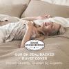 imageBedsure Cooling Duvet Cover Queen Size Cotton ampamp Rayon Derived from Bamboo Blend Duvet Cover Set for Hot Sleepers UltraSoft Breathable ampamp Lightweight Home Bedding for All Seasons White90quotx90quot05  Khaki No Comforter