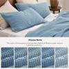 imageBedsure Cooling Duvet Cover Queen Size Cotton ampamp Rayon Derived from Bamboo Blend Duvet Cover Set for Hot Sleepers UltraSoft Breathable ampamp Lightweight Home Bedding for All Seasons White90quotx90quot16  Grey Blue No Comforter