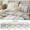 imageBedsure Cooling Duvet Cover Queen Size Cotton ampamp Rayon Derived from Bamboo Blend Duvet Cover Set for Hot Sleepers UltraSoft Breathable ampamp Lightweight Home Bedding for All Seasons White90quotx90quot19  Strip White No Comforter