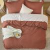 imageBedsure Cooling Duvet Cover Queen Size Cotton ampamp Rayon Derived from Bamboo Blend Duvet Cover Set for Hot Sleepers UltraSoft Breathable ampamp Lightweight Home Bedding for All Seasons White90quotx90quot07  Burnt Orange No Comforter