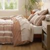 imageBedsure Cooling Duvet Cover Queen Size Cotton ampamp Rayon Derived from Bamboo Blend Duvet Cover Set for Hot Sleepers UltraSoft Breathable ampamp Lightweight Home Bedding for All Seasons White90quotx90quot19  Strip Terracotta No Comforter