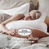 imageBedsure Cooling Duvet Cover Queen Size Cotton ampamp Rayon Derived from Bamboo Blend Duvet Cover Set for Hot Sleepers UltraSoft Breathable ampamp Lightweight Home Bedding for All Seasons White90quotx90quot02  Bright White No Comforter