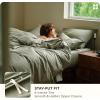 imageBedsure Cooling Duvet Cover Queen Size Cotton ampamp Rayon Derived from Bamboo Blend Duvet Cover Set for Hot Sleepers UltraSoft Breathable ampamp Lightweight Home Bedding for All Seasons White90quotx90quot20  Cooling Sage Green No Comforter