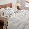 imageBedsure Cooling Duvet Cover Queen Size Cotton ampamp Rayon Derived from Bamboo Blend Duvet Cover Set for Hot Sleepers UltraSoft Breathable ampamp Lightweight Home Bedding for All Seasons White90quotx90quot02  Milk White No Comforter