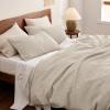 imageBedsure Cooling Duvet Cover Queen Size Cotton ampamp Rayon Derived from Bamboo Blend Duvet Cover Set for Hot Sleepers UltraSoft Breathable ampamp Lightweight Home Bedding for All Seasons White90quotx90quot03  Beige No Comforter