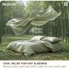 imageBedsure Cooling Duvet Cover Queen Size Cotton ampamp Rayon Derived from Bamboo Blend Duvet Cover Set for Hot Sleepers UltraSoft Breathable ampamp Lightweight Home Bedding for All Seasons White90quotx90quot20  Cooling Sage Green No Comforter
