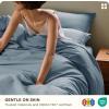 imageBedsure Cooling Duvet Cover Queen Size Cotton ampamp Rayon Derived from Bamboo Blend Duvet Cover Set for Hot Sleepers UltraSoft Breathable ampamp Lightweight Home Bedding for All Seasons White90quotx90quot20  Cooling Dusty Blue No Comforter
