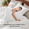 imageBedsure Cooling Duvet Cover Queen Size Cotton ampamp Rayon Derived from Bamboo Blend Duvet Cover Set for Hot Sleepers UltraSoft Breathable ampamp Lightweight Home Bedding for All Seasons White90quotx90quot21  Cooling Coconut White No Comforter