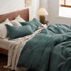 imageBedsure Cooling Duvet Cover Queen Size Cotton ampamp Rayon Derived from Bamboo Blend Duvet Cover Set for Hot Sleepers UltraSoft Breathable ampamp Lightweight Home Bedding for All Seasons White90quotx90quot13  Forest Green No Comforter