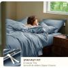 imageBedsure Cooling Duvet Cover Queen Size Cotton ampamp Rayon Derived from Bamboo Blend Duvet Cover Set for Hot Sleepers UltraSoft Breathable ampamp Lightweight Home Bedding for All Seasons White90quotx90quot20  Cooling Dusty Blue No Comforter