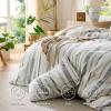 imageBedsure Cooling Duvet Cover Queen Size Cotton ampamp Rayon Derived from Bamboo Blend Duvet Cover Set for Hot Sleepers UltraSoft Breathable ampamp Lightweight Home Bedding for All Seasons White90quotx90quot19  Strip White No Comforter