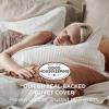 imageBedsure Cooling Duvet Cover Queen Size Cotton ampamp Rayon Derived from Bamboo Blend Duvet Cover Set for Hot Sleepers UltraSoft Breathable ampamp Lightweight Home Bedding for All Seasons White90quotx90quot02  Milk White No Comforter