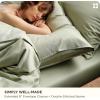 imageBedsure Cooling Duvet Cover Queen Size Cotton ampamp Rayon Derived from Bamboo Blend Duvet Cover Set for Hot Sleepers UltraSoft Breathable ampamp Lightweight Home Bedding for All Seasons White90quotx90quot20  Cooling Sage Green No Comforter
