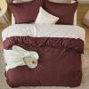 imageBedsure Cooling Duvet Cover Queen Size Cotton ampamp Rayon Derived from Bamboo Blend Duvet Cover Set for Hot Sleepers UltraSoft Breathable ampamp Lightweight Home Bedding for All Seasons White90quotx90quot08  Maroon Red No Comforter