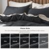 imageBedsure Cooling Duvet Cover Queen Size Cotton ampamp Rayon Derived from Bamboo Blend Duvet Cover Set for Hot Sleepers UltraSoft Breathable ampamp Lightweight Home Bedding for All Seasons White90quotx90quot19  Charcoal No Comforter