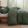 imageBedsure Cooling Duvet Cover Queen Size Cotton ampamp Rayon Derived from Bamboo Blend Duvet Cover Set for Hot Sleepers UltraSoft Breathable ampamp Lightweight Home Bedding for All Seasons White90quotx90quot21  Cooling Olive Green No Comforter