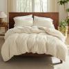 imageBedsure Cooling Duvet Cover Queen Size Cotton ampamp Rayon Derived from Bamboo Blend Duvet Cover Set for Hot Sleepers UltraSoft Breathable ampamp Lightweight Home Bedding for All Seasons White90quotx90quot01  Cooling Beige No Comforter