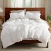 imageBedsure Cooling Duvet Cover Queen Size Cotton ampamp Rayon Derived from Bamboo Blend Duvet Cover Set for Hot Sleepers UltraSoft Breathable ampamp Lightweight Home Bedding for All Seasons White90quotx90quot21  Cooling Coconut White No Comforter