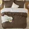 imageBedsure Cooling Duvet Cover Queen Size Cotton ampamp Rayon Derived from Bamboo Blend Duvet Cover Set for Hot Sleepers UltraSoft Breathable ampamp Lightweight Home Bedding for All Seasons White90quotx90quot06  Brown No Comforter