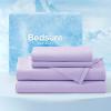 imageBedsure Cooling Sheets Cal King Cooling Bed Sheets for Hot Sleepers Chill Cool Sheet Deep Pocket Up to 18 Inches Soft ampamp Breathable California King Sheet Sets 4 Pieces Purple06  Purple