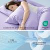 imageBedsure Cooling Sheets Cal King Cooling Bed Sheets for Hot Sleepers Chill Cool Sheet Deep Pocket Up to 18 Inches Soft ampamp Breathable California King Sheet Sets 4 Pieces Purple06  Purple