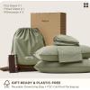 imageBedsure Cooling Sheets Rayon Derived from Bamboo ampamp Cotton Blend GentleSoft Breathable Queen Sheet Set Deep Pocket Up to 18 Inches Hotel Luxury Bedding for Hot Sleepers GreySage Green