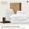 imageBedsure Cooling Sheets Rayon Derived from Bamboo ampamp Cotton Blend GentleSoft Breathable Queen Sheet Set Deep Pocket Up to 18 Inches Hotel Luxury Bedding for Hot Sleepers GreyWhite