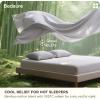 imageBedsure Cooling Sheets Rayon Derived from Bamboo ampamp Cotton Blend GentleSoft Breathable Queen Sheet Set Deep Pocket Up to 18 Inches Hotel Luxury Bedding for Hot Sleepers GreyGrey