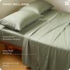 imageBedsure Cooling Sheets Rayon Derived from Bamboo ampamp Cotton Blend GentleSoft Breathable Queen Sheet Set Deep Pocket Up to 18 Inches Hotel Luxury Bedding for Hot Sleepers GreySage Green