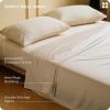 imageBedsure Cooling Sheets Rayon Derived from Bamboo ampamp Cotton Blend GentleSoft Breathable Queen Sheet Set Deep Pocket Up to 18 Inches Hotel Luxury Bedding for Hot Sleepers GreyBeige