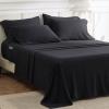 imageBedsure Deep Pocket Queen Sheets  6 Piece Prewashed UltraSoft Queen Sheet Set Fits Mattresses Up to 18 Inches Thick Breathable ampamp Secure Fit Hotel Luxury Bedding Sage GreenBlack