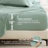 imageBedsure Deep Pocket Queen Sheets  6 Piece Prewashed UltraSoft Queen Sheet Set Fits Mattresses Up to 18 Inches Thick Breathable ampamp Secure Fit Hotel Luxury Bedding Sage GreenSage Green