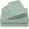 imageBedsure Deep Pocket Queen Sheets  6 Piece Prewashed UltraSoft Queen Sheet Set Fits Mattresses Up to 18 Inches Thick Breathable ampamp Secure Fit Hotel Luxury Bedding Sage GreenSage Green