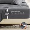 imageBedsure Deep Pocket Queen Sheets  6 Piece Prewashed UltraSoft Queen Sheet Set Fits Mattresses Up to 18 Inches Thick Breathable ampamp Secure Fit Hotel Luxury Bedding Sage GreenGrey