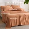 imageBedsure Deep Pocket Queen Sheets  6 Piece Prewashed UltraSoft Queen Sheet Set Fits Mattresses Up to 18 Inches Thick Breathable ampamp Secure Fit Hotel Luxury Bedding Sage GreenBurnt Orange