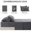 imageBedsure Deep Pocket Queen Sheets  6 Piece Prewashed UltraSoft Queen Sheet Set Fits Mattresses Up to 18 Inches Thick Breathable ampamp Secure Fit Hotel Luxury Bedding Sage GreenGrey