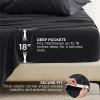 imageBedsure Deep Pocket Queen Sheets  6 Piece Prewashed UltraSoft Queen Sheet Set Fits Mattresses Up to 18 Inches Thick Breathable ampamp Secure Fit Hotel Luxury Bedding Sage GreenBlack